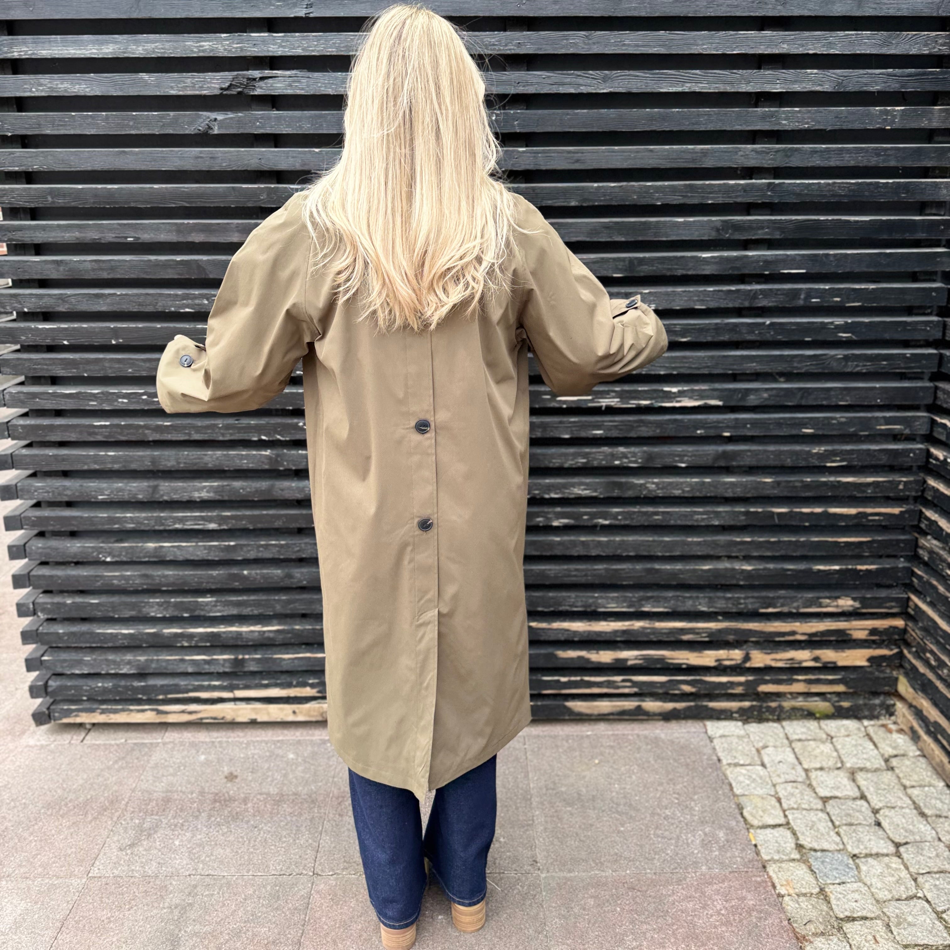 ONLY - TRENCHCOAT - EJA ORCHID BUTTON 15336403 - STONE GRAY DETAIL