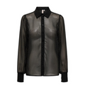 ONLY - SKJORTE - ISABELLA 15273052 - SORT M. HVIDE PRIKKER
