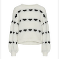 PIECES -STRIK - NOVE HEART - 17152014 - HVID/SORT HJERTER