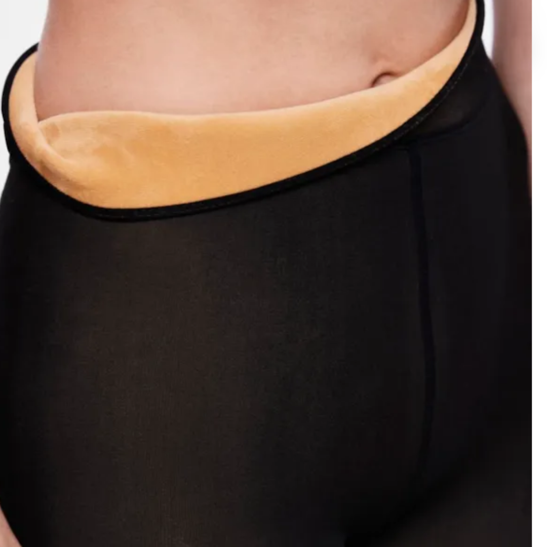 PIECES - STRØMPEBUKSER - SOPHIE 17151087 - BLACK/NUDE FLEECE