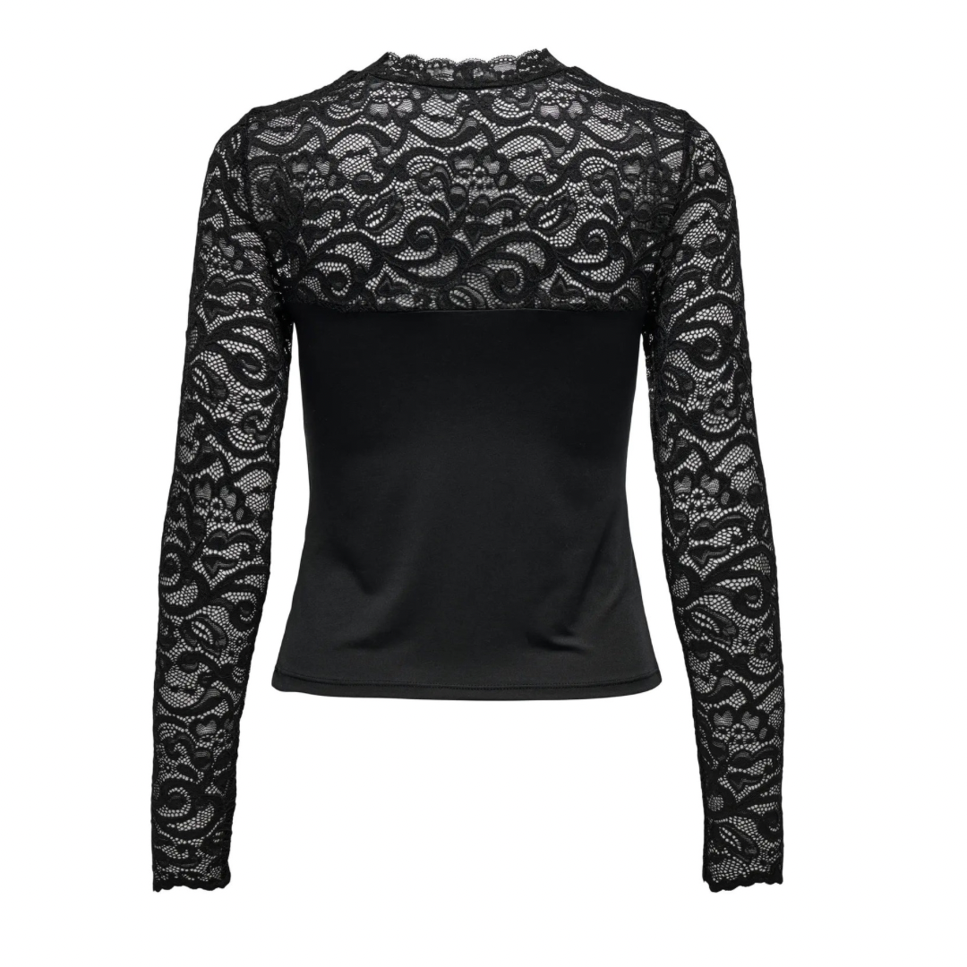 ONLY - BLONDE BLUSE - LIV LACE - 15336274 - SORT