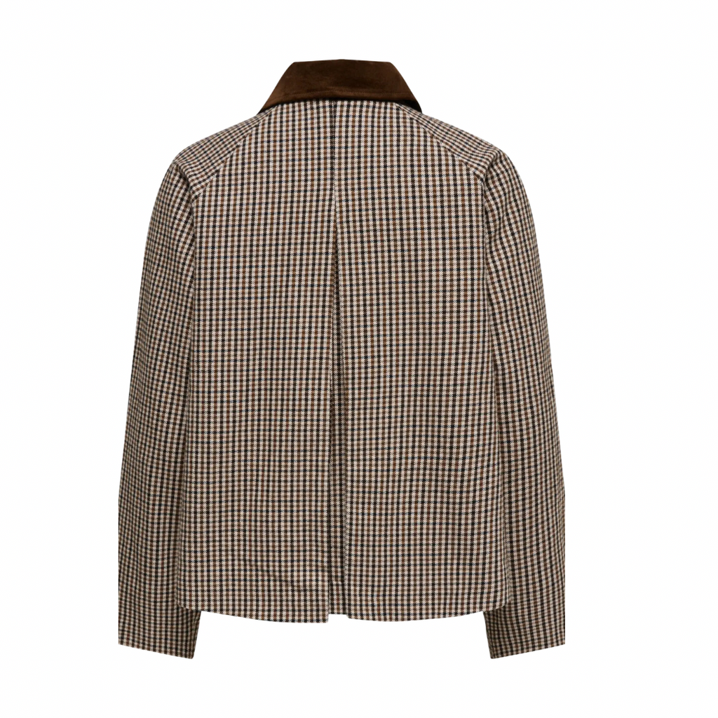 ONLY - JAKKE - MANILLA 15370316 - MOONLIGHT SMALL CHECKS/BROWN/BLACK