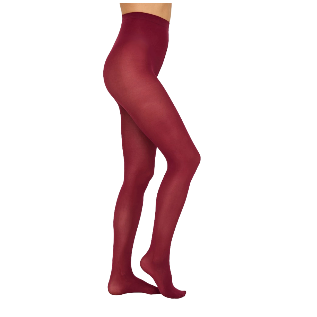 ONLY - STRØMPEBUKSER - CARINA 80 DENIER 15370232 - BURGUNDY