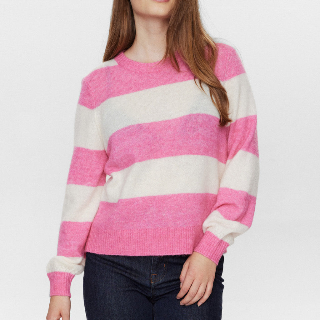 NÜMPH - STRIK - RIETTE BIG STRIPE 705113 - PINK COSMOS