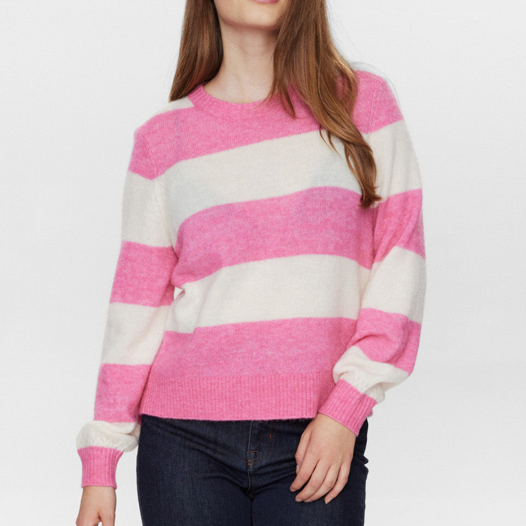 NÜMPH - STRIK - RIETTE BIG STRIPE 705113 - PINK COSMOS