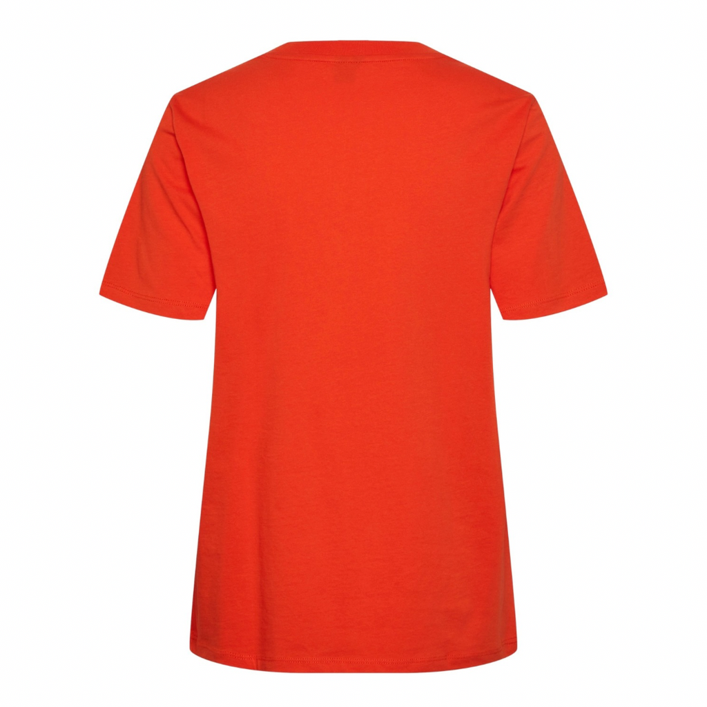 PIECES - T-SHIRT - RIA SOLID 17140802 - TANGERINE TANGO