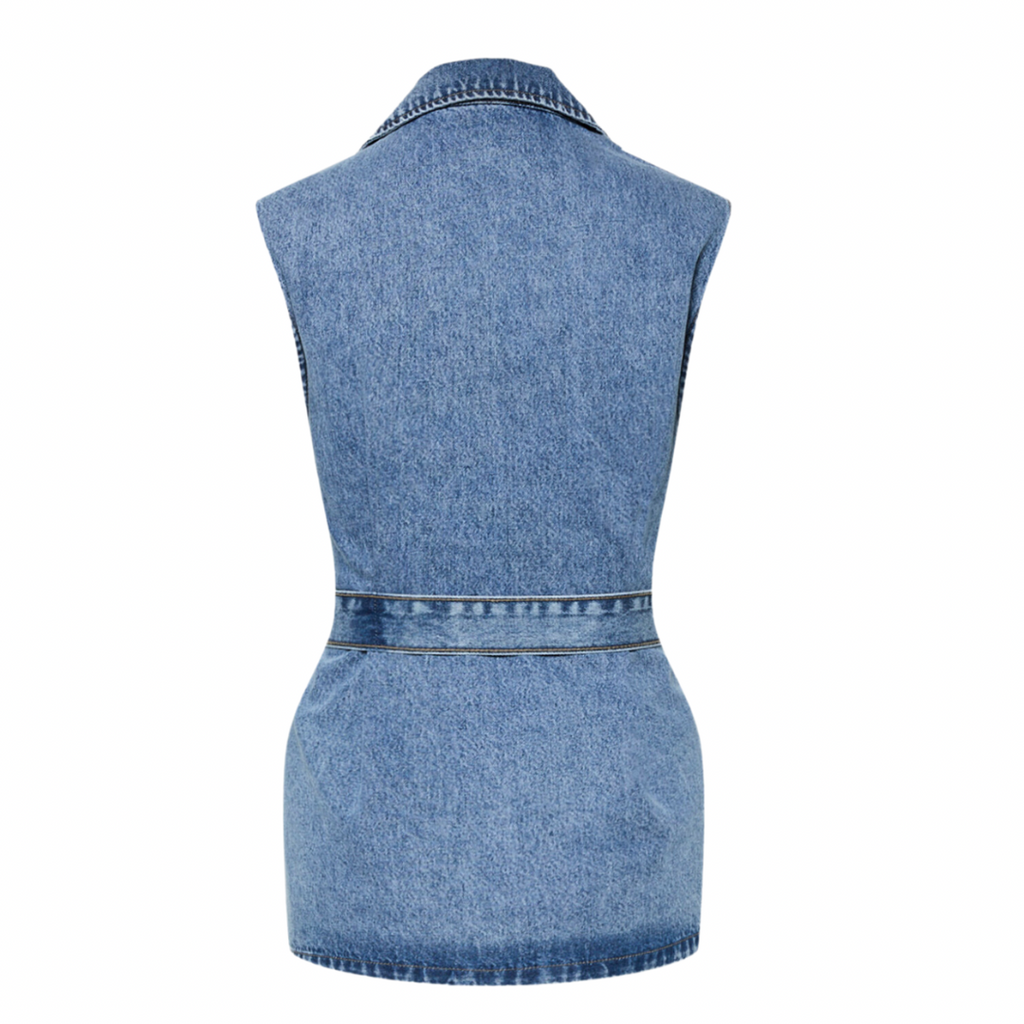 PIECES - VEST - SABINE 17155890 - MEDIUM BLUE DENIM