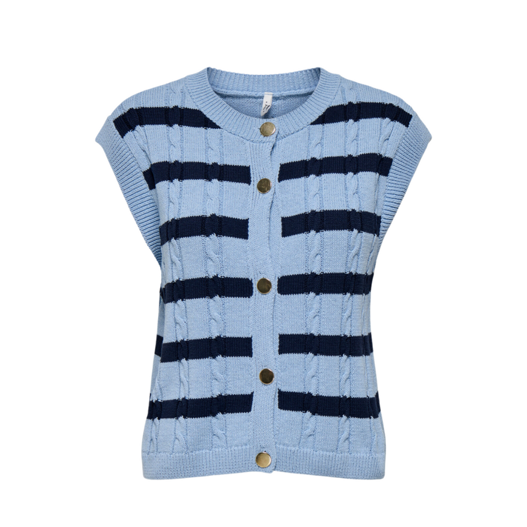 ONLY - VEST - CHICO 15357297 - CASHMERE BLUE STRIPES/DARK NAVY