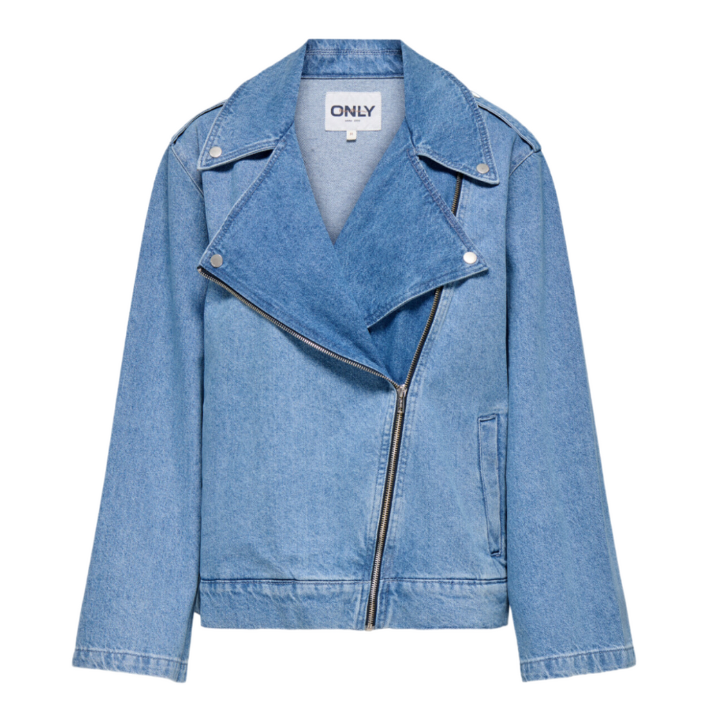 ONLY - BIKER DENIMJAKKE - JOHANNA 15349556 - LIGHT BLUE DENIM