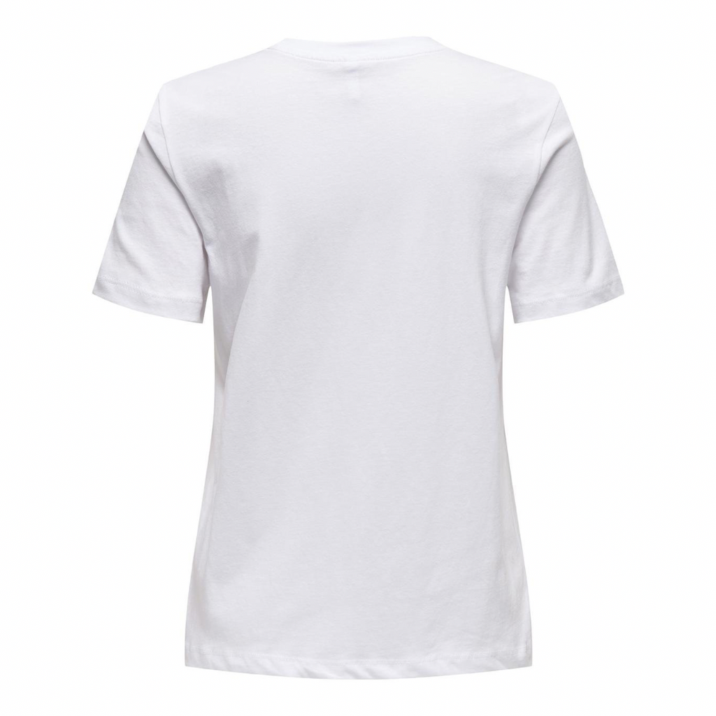 ONLY - T- SHIRT - KETTY 15288473 - BRIGHT WHITE/RED HEART