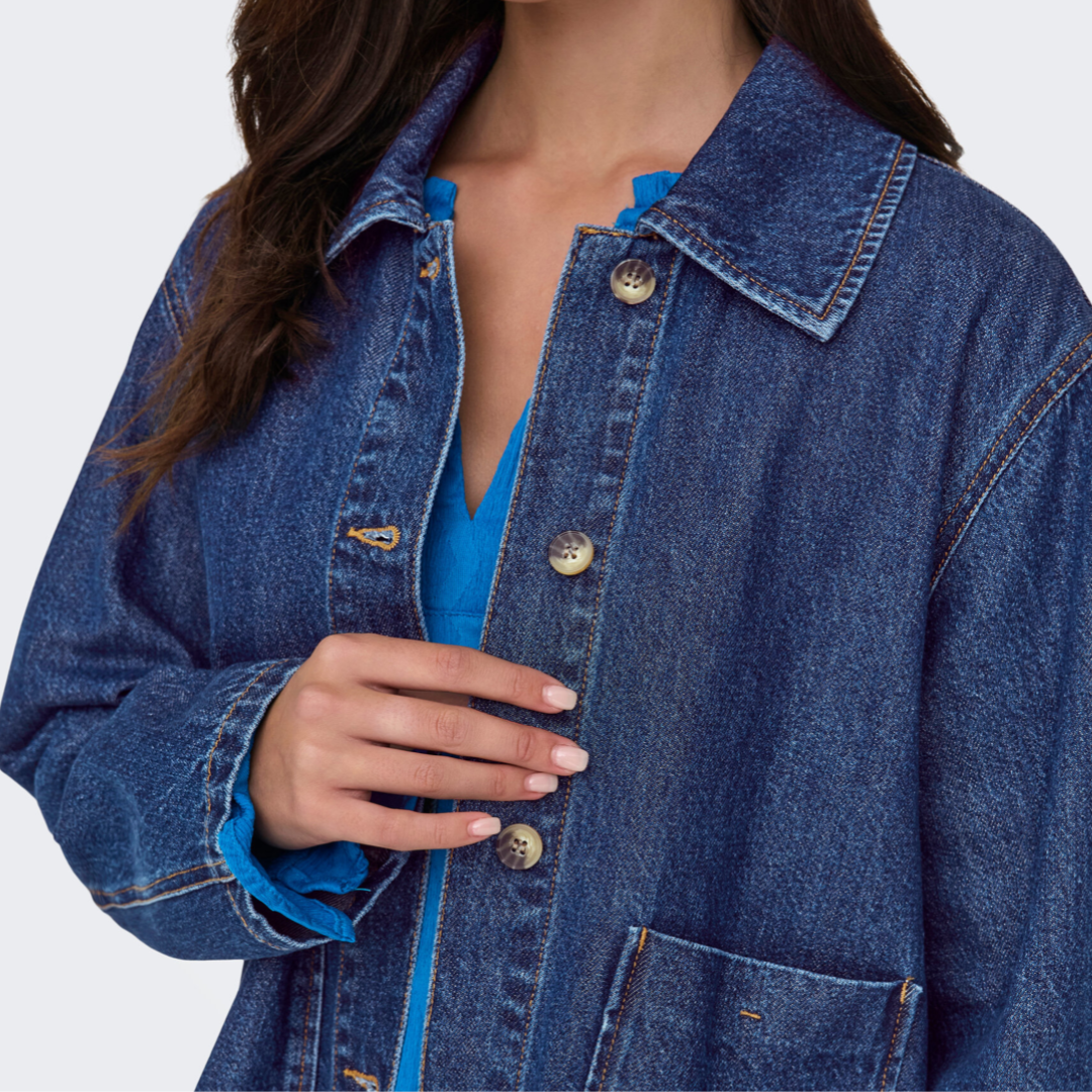 ONLY - DENIMJAKKE - LERIN 15338904 - DARK BLUE DENIM