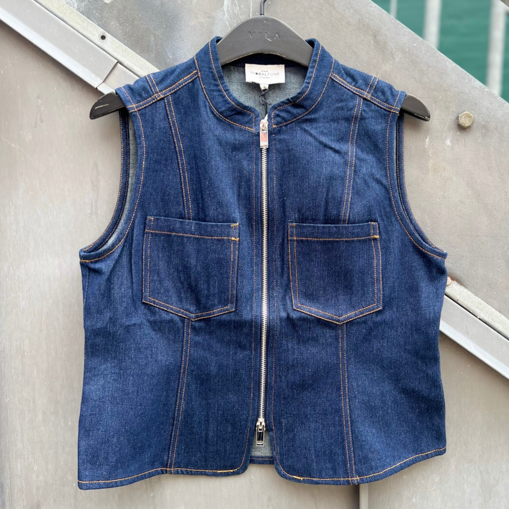 GLOBAL FUNK - TOP - WALEWU PILUE - DARK UNWASHED DENIM