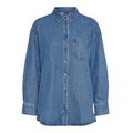PIECES - SKJORTE - MAISIE 17150991 - MEDIUM BLUE DENIM