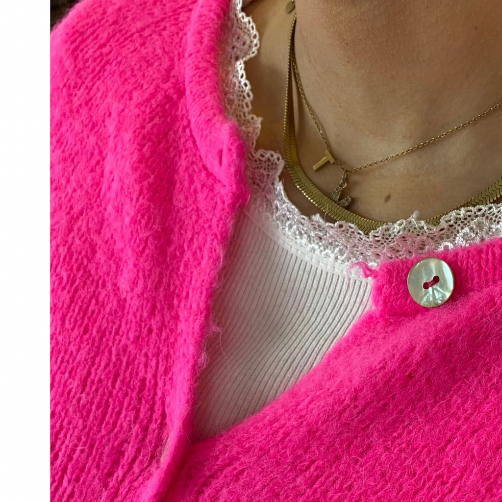 MARTA DU CHATEAU - CARDIGAN - JULIANA 2413 - FUXIA FLUO