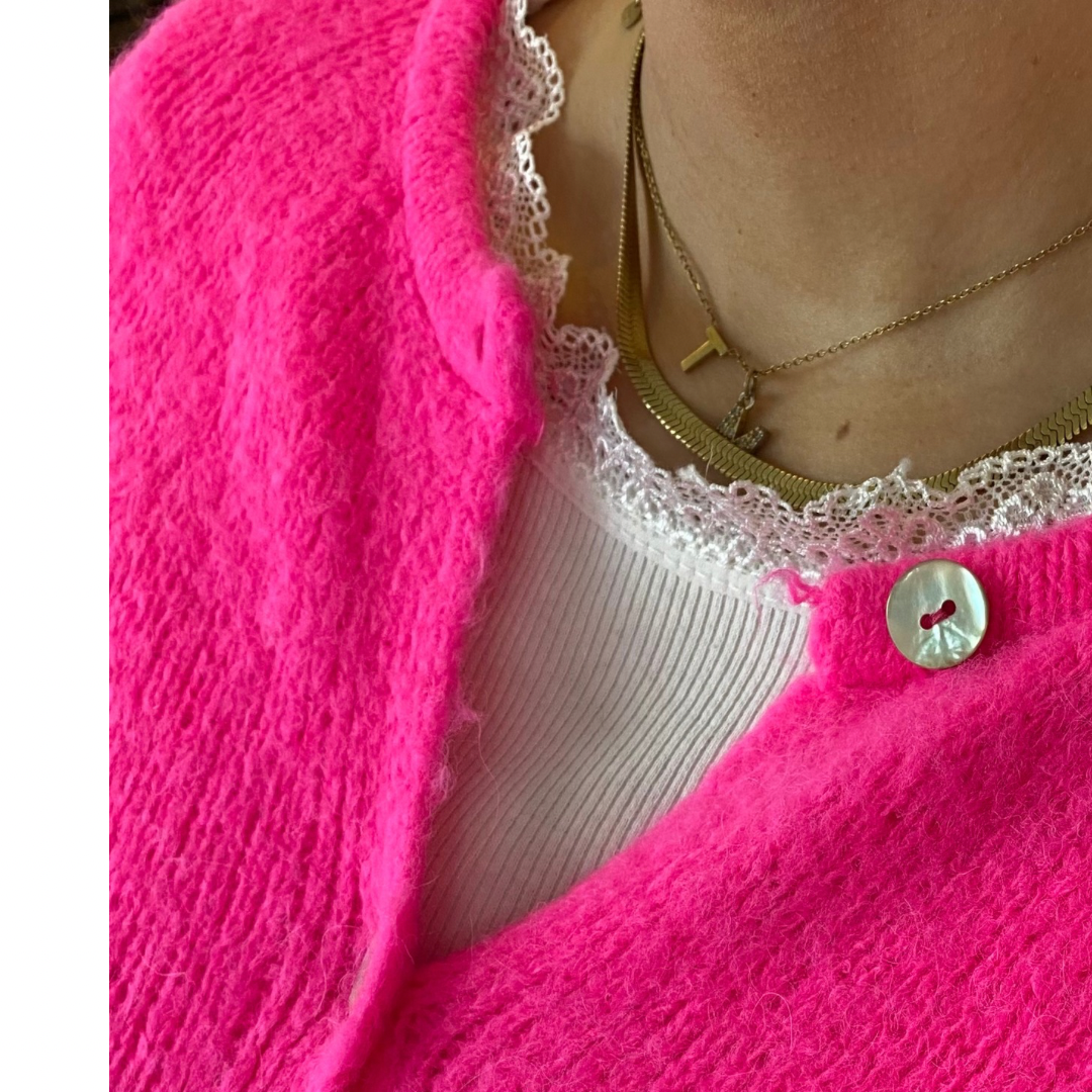 MARTA DU CHATEAU - CARDIGAN - JULIANA 2413 - FUXIA FLUO