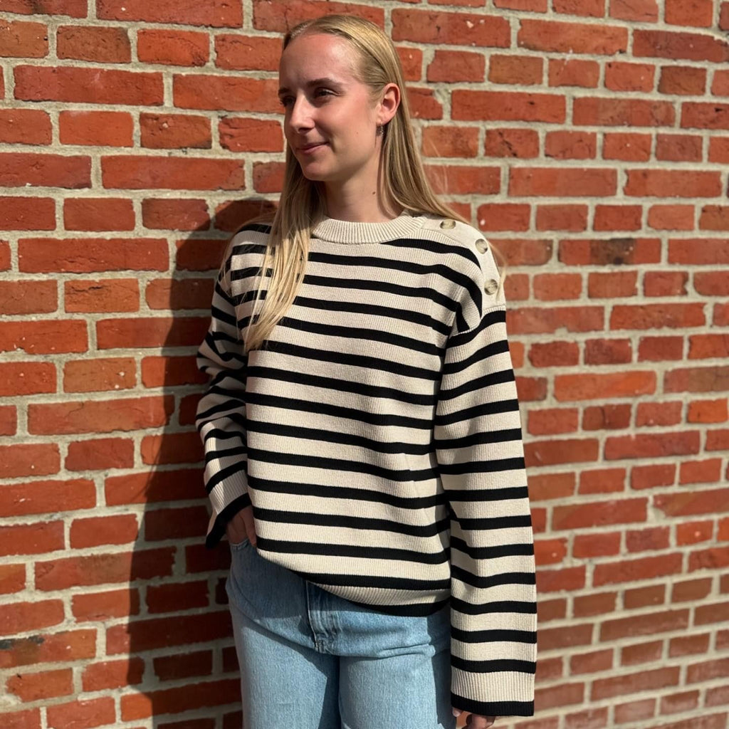 OBJECT - STRIK - ELLY 23044624 - SANDSHELL STRIPES/BLACK