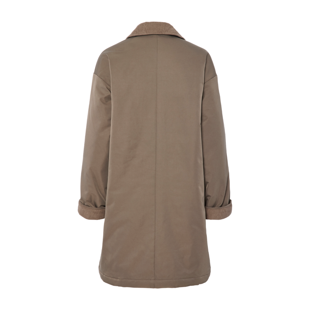 PIECES - JAKKE - NORM CORDUROY -  17151431 - MOREL CHOC BROWN