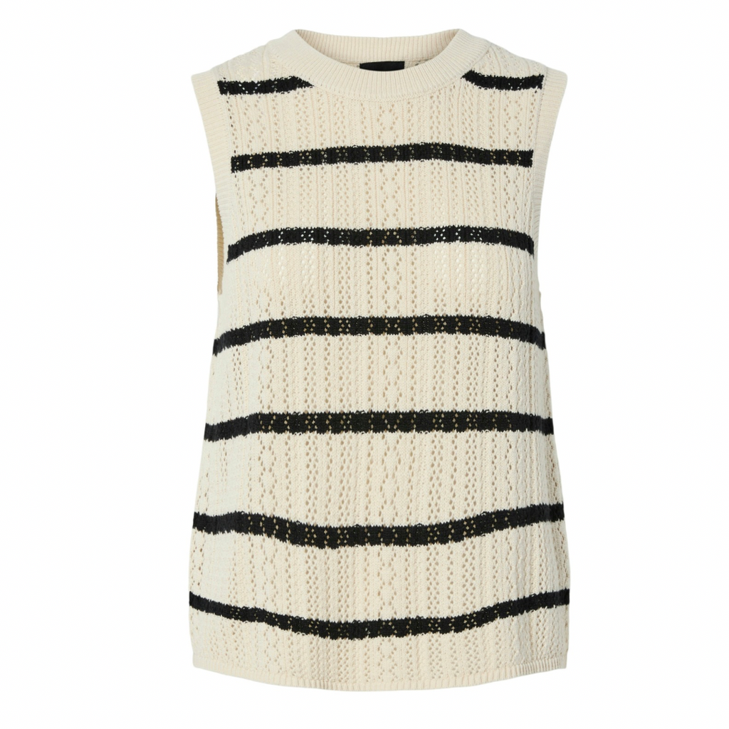 PIECES  - TOP - NUKA 17158719 - BIRCH/BLACK STRIPES