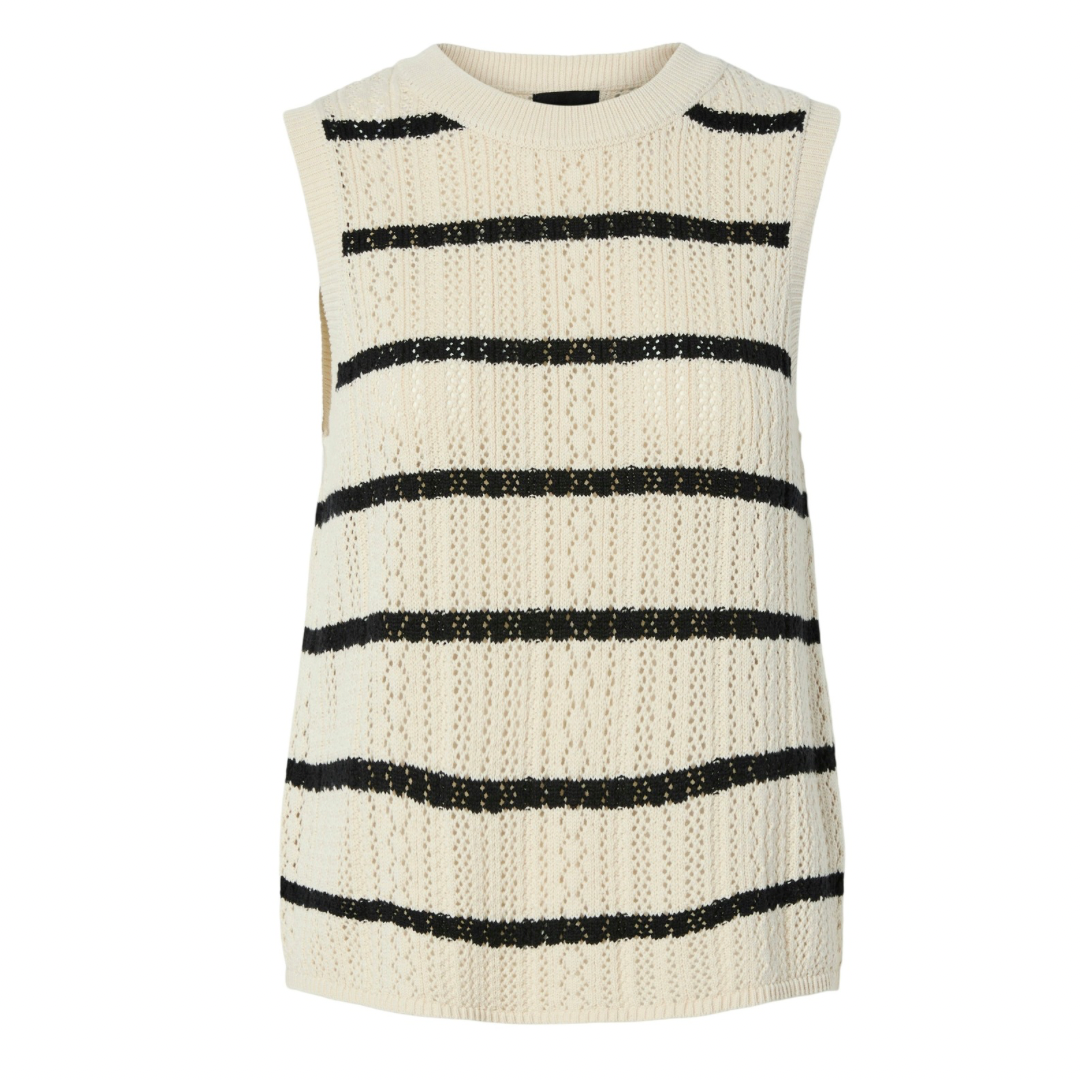 PIECES  - TOP - NUKA 17158719 - BIRCH/BLACK STRIPES