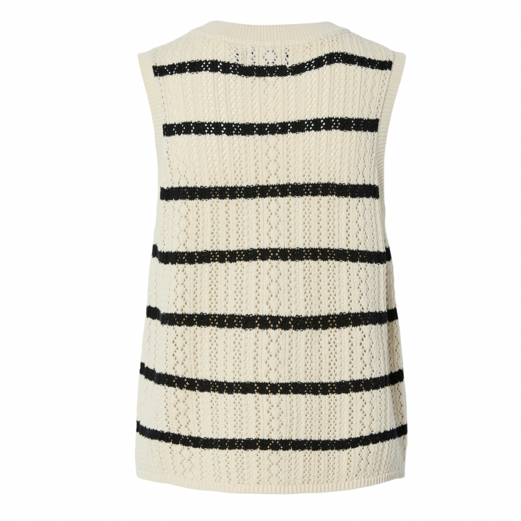PIECES  - TOP - NUKA 17158719 - BIRCH/BLACK STRIPES