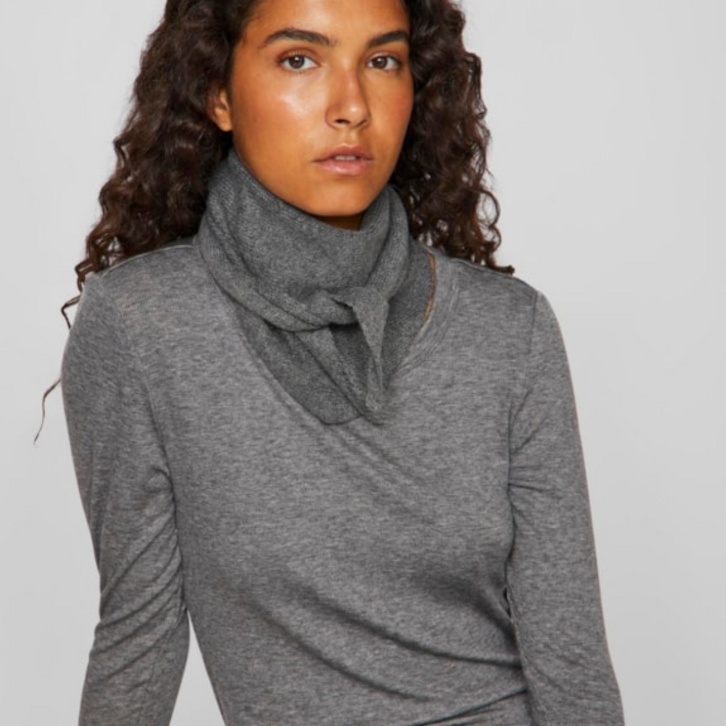 VILA - TØRKLÆDE - LOLA 14094569 - MEDIUM GREY MELANGE