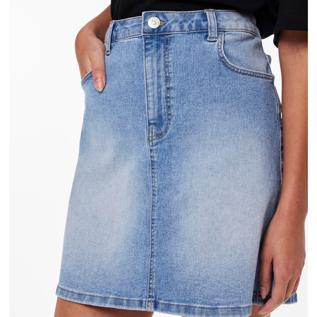 PIECES - DENIM NEDERDEL - PEGGY 17146490 - LIGHT BLUE DENIM