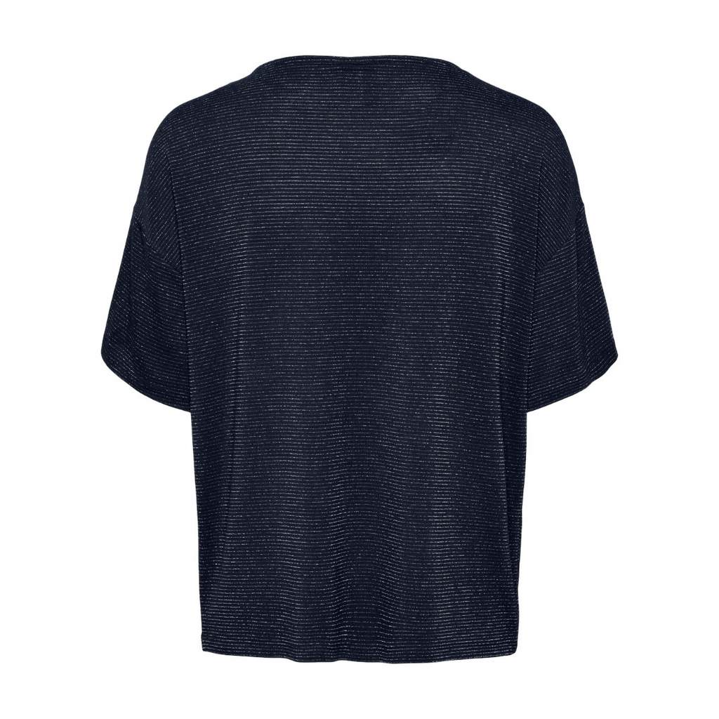 PIECES - T-SHIRT - BILLO 17146304 - SKY CAPTAIN/LUREX STRIPE