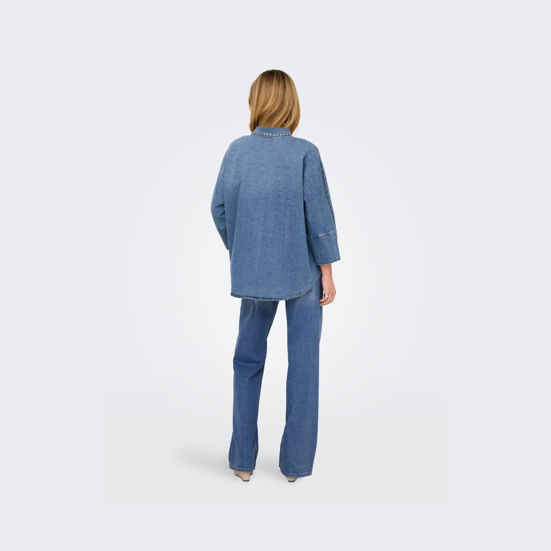 ONLY - SKJORTE - GRACE 15338585 - MEDIUM BLUE DENIM