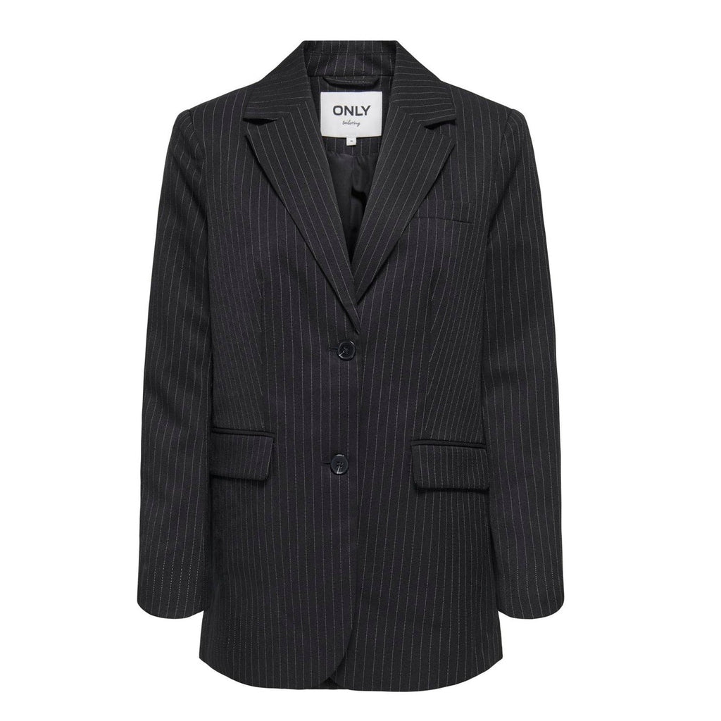 ONLY - BLAZER - REINA 15311367 - BLACK/CLOUD DANCER PINSTRIPES