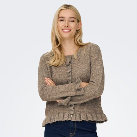 ONLY - CARDIGAN - RIMA 15363415 -  WALNUT DETAIL MELANGE