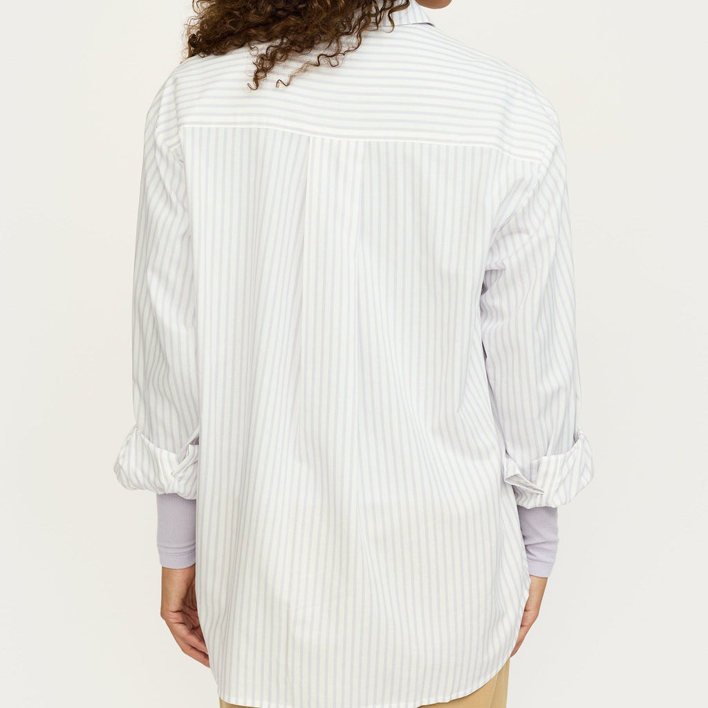 SOFT REBELS - SKJORTE - VERONICA SR125-705 - STRIPED SNOW WHITE/THISTLE