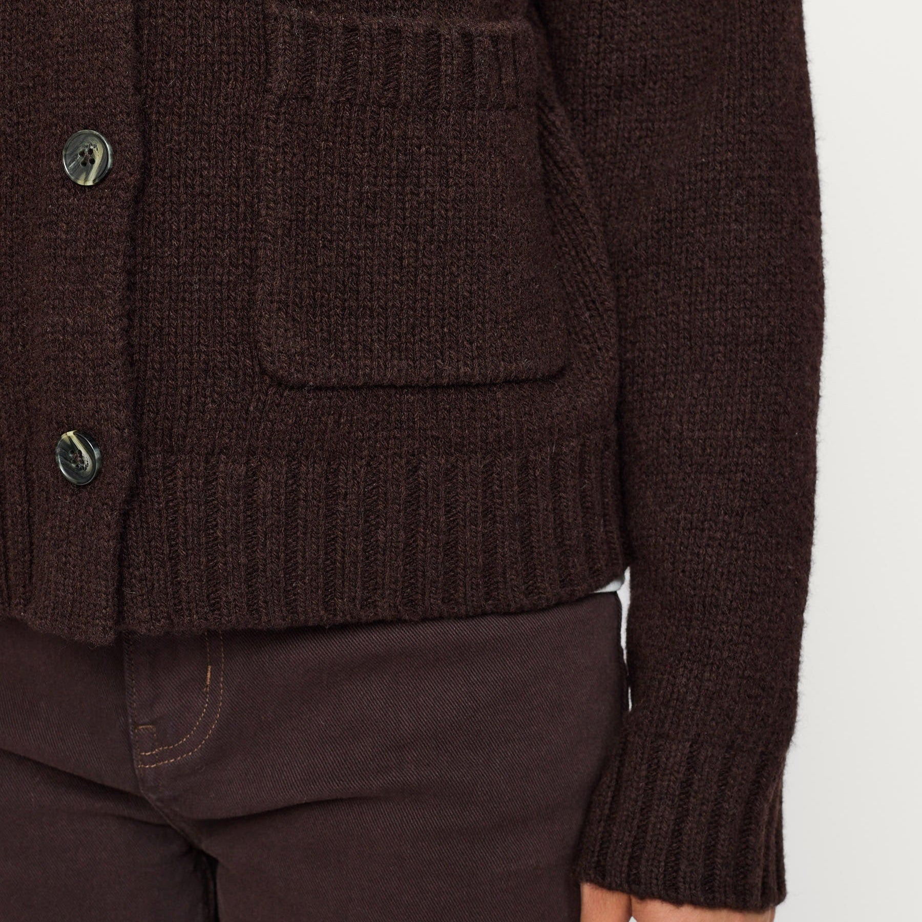 SOFT REBELS - CARDIGAN - TIMO 525-204 - COFFEE BEAN MELANGE