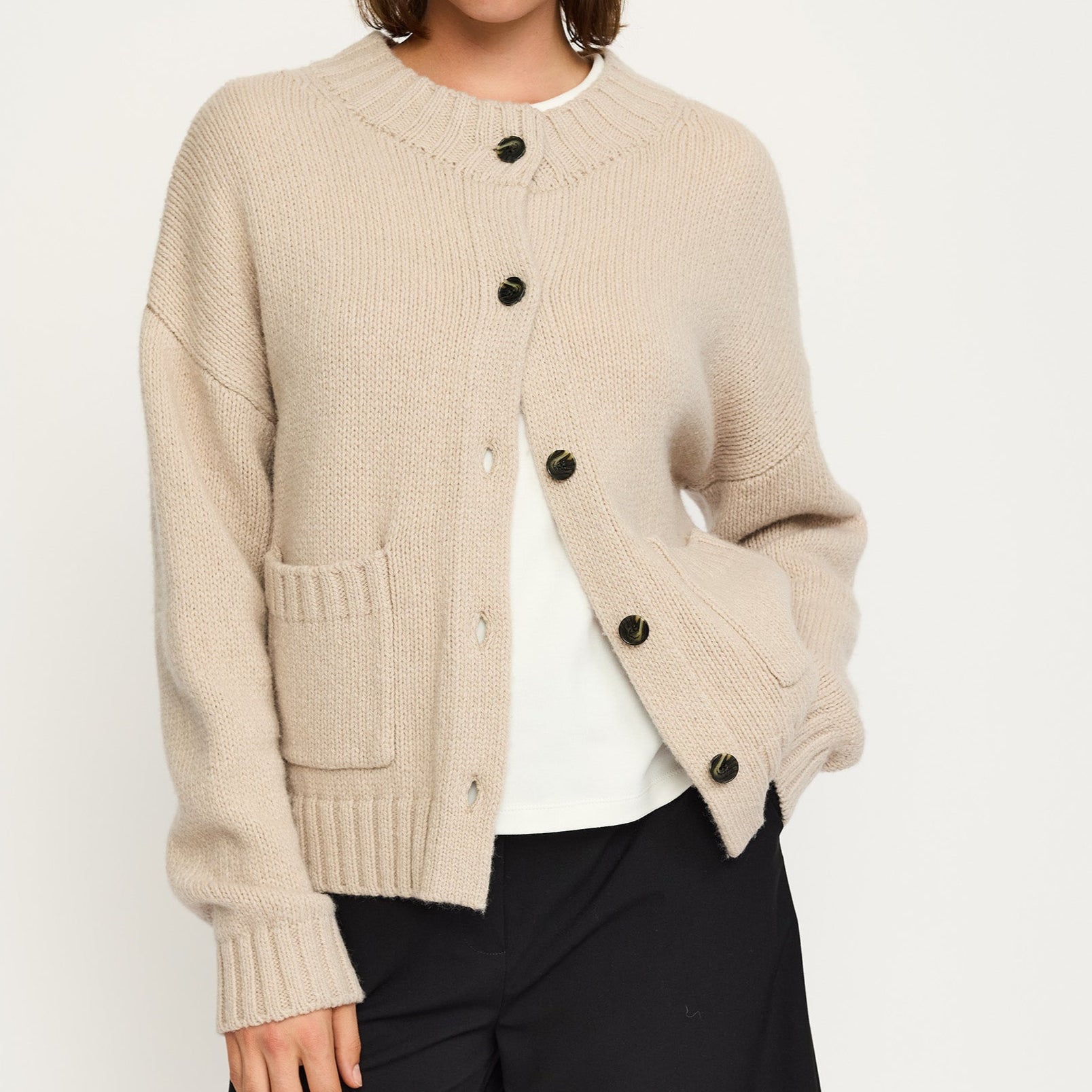 SOFT REBELS - CARDIGAN - TIMO 525-204 - PUMICE STONE