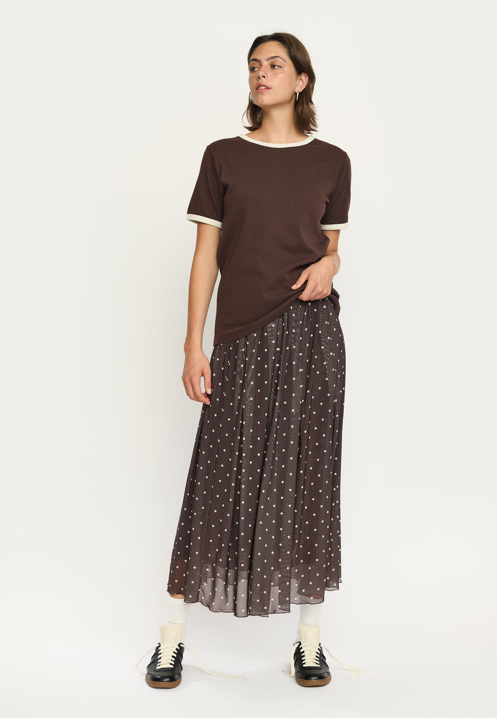 SOFT REBELS - NEDERDEL - ROSELYN SR525-300 - COFFEE BEAN DOT