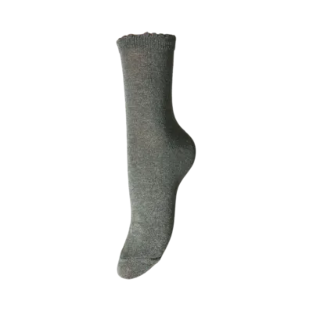 PIECES - GLIMMERSTRØMPE - SEBBY 17078534 - DEEP LICHEN GREEN