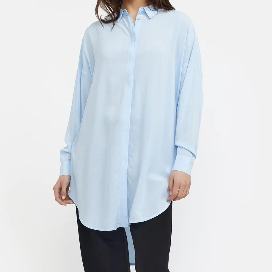 SOFT REBELS - SKJORTE - FREEDOM LANG SR420-758 - CASHMERE BLUE