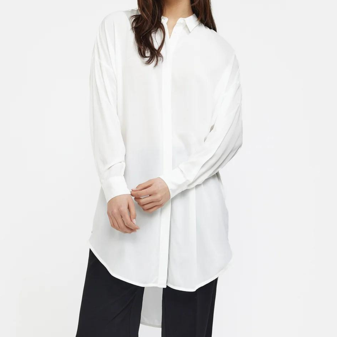 SOFT REBELS - SKJORTE - FREEDOM LANG SR420-758 - SNOW WHITE