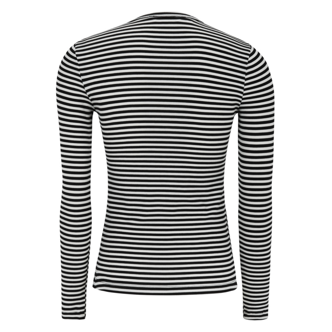 SOFT REBELS - BLUSE - FENJA SR124-303 - SORT STRIB