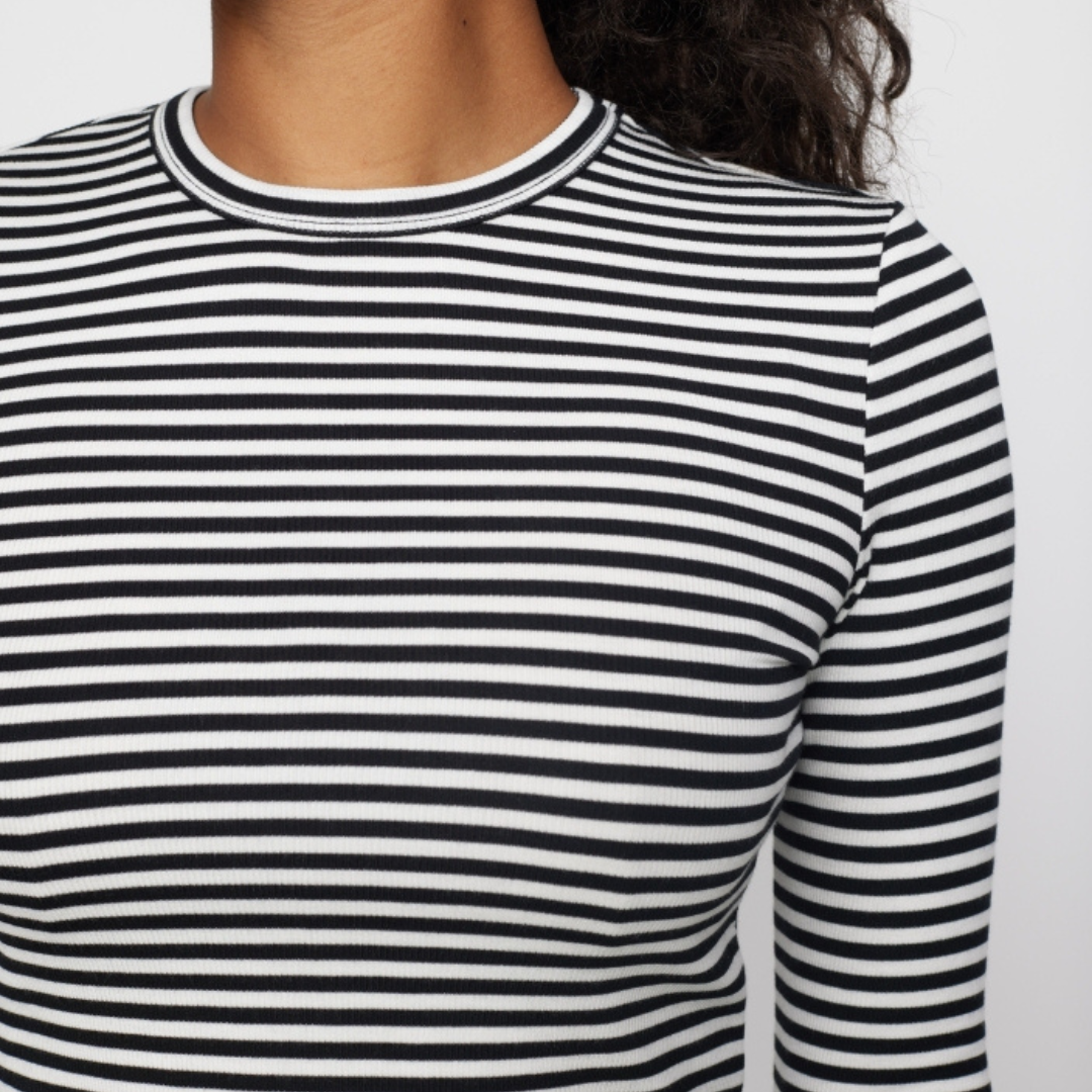 SOFT REBELS - BLUSE - FENJA SR124-303 - SORT STRIB