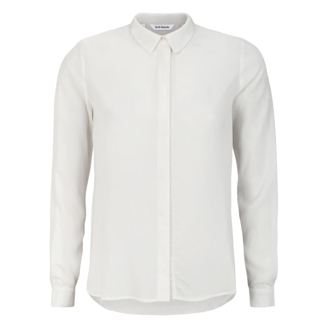 SOFT REBELS - SKJORTE - FREEDOM SR420-740 - SNOW WHITE