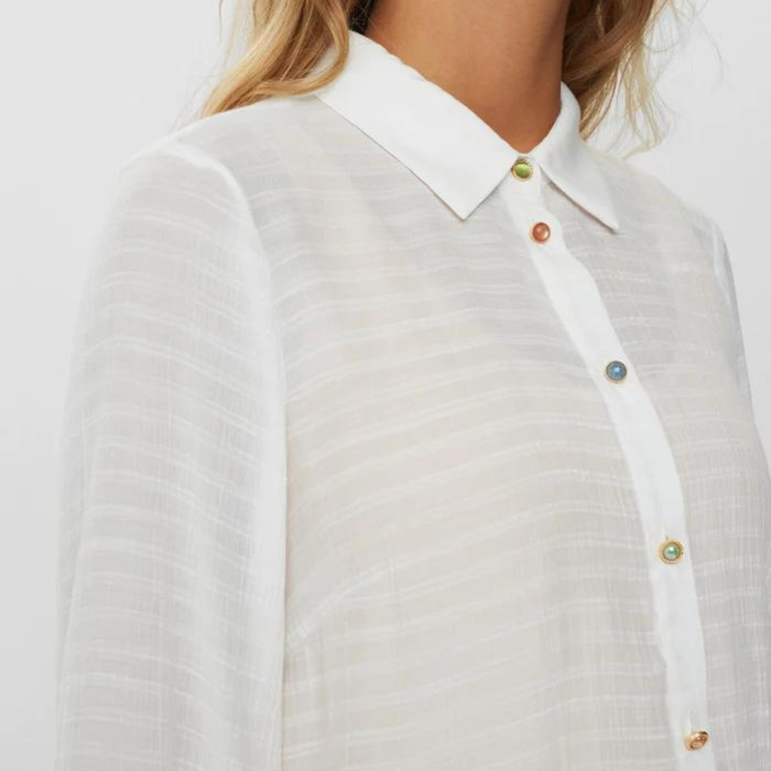 NÜMPH - SKJORTE - DARVA 703848 - BRIGHT WHITE