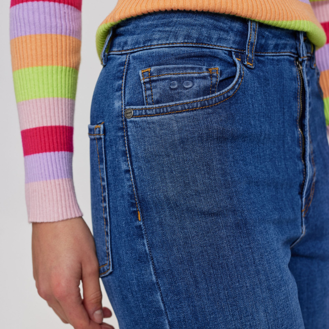 NÜMPH - JEANS - PARIS CROPPED 703959 - MEDIUM BLUE DENIM