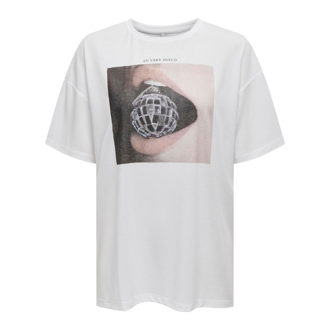 ONLY - T-SHIRT - MELINA - 15333517 - BRIGHT WHITE DISCO