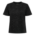 ONLY - T-SHIRT - ZEN 15333339 -  BLACK/SILVER RHINESTONES