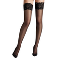 WOLFORD - SELVSIDDENDE STRØMPER - SATIN TOUCH 20 21223 - SORT