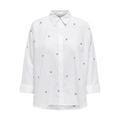 ONLY - SKJORTE - NEW LINA 15283743 - BRIGHT WHITE/BRUNNERA BLUE HEARTS