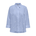 ONLY - SKJORTE - NEW LINA 15283743 - BRUNNERA BLUE/BRIGHT WHITE HEARTS
