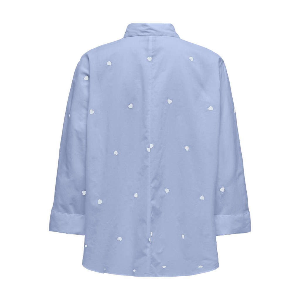 ONLY - SKJORTE - NEW LINA 15283743 - BRUNNERA BLUE/BRIGHT WHITE HEARTS