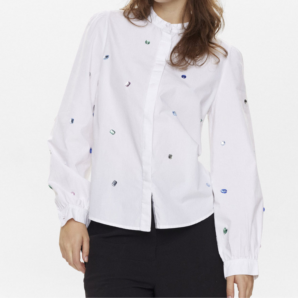 NÜMPH - SKJORTE - HEIDI 704858 - BRIGHT WHITE