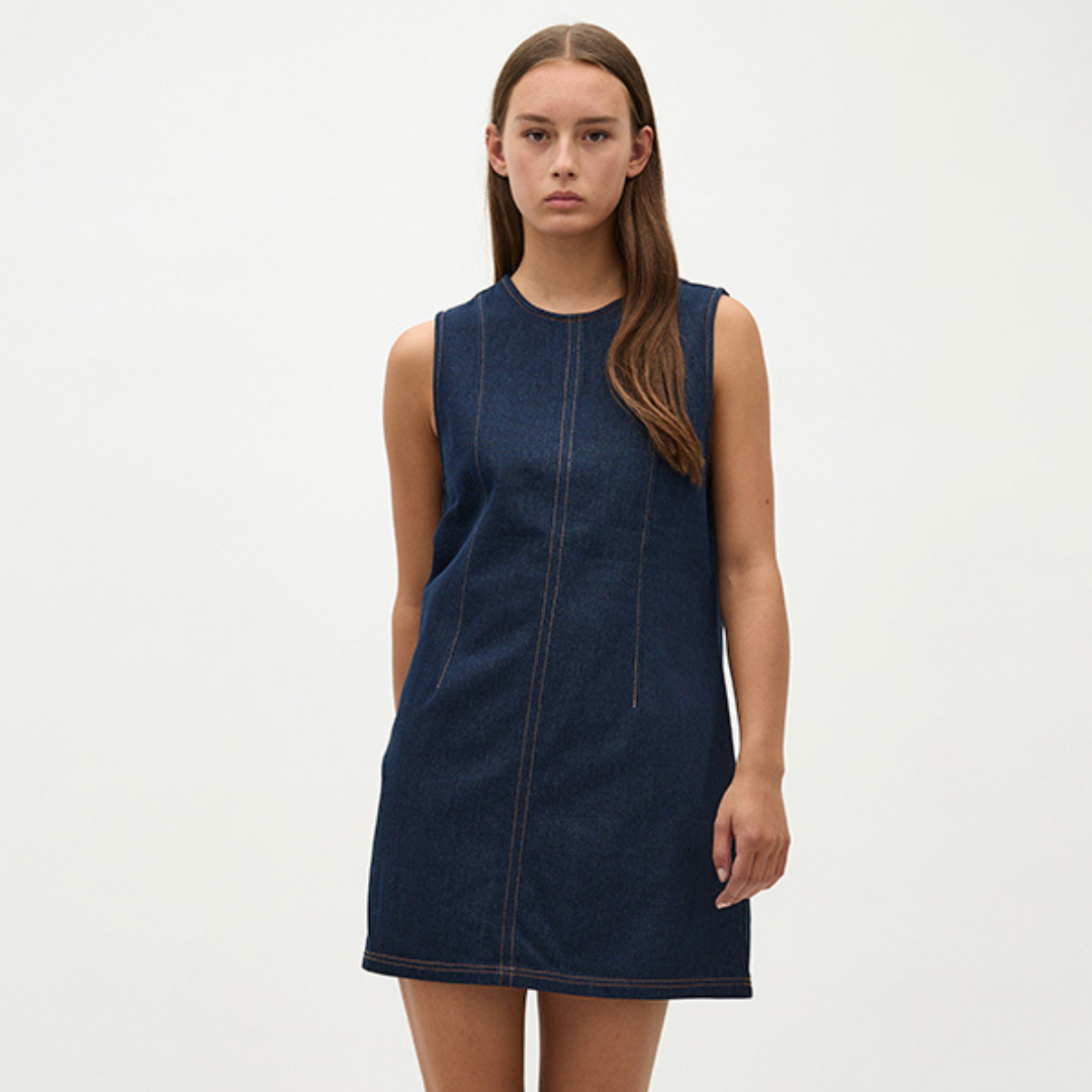 GLOBAL FUNK - DENIMKJOLE - LIBBY 73309973 - DARK UNWASHED DENIM